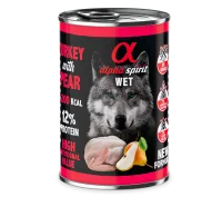 alpha spirit pavo con pera - comida humeda para perros