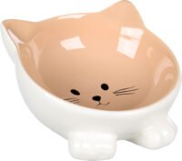 Comedero de cerámica para gato y perro pequeño naranja