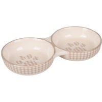 Comedero doble de cerámica para perros y gatos