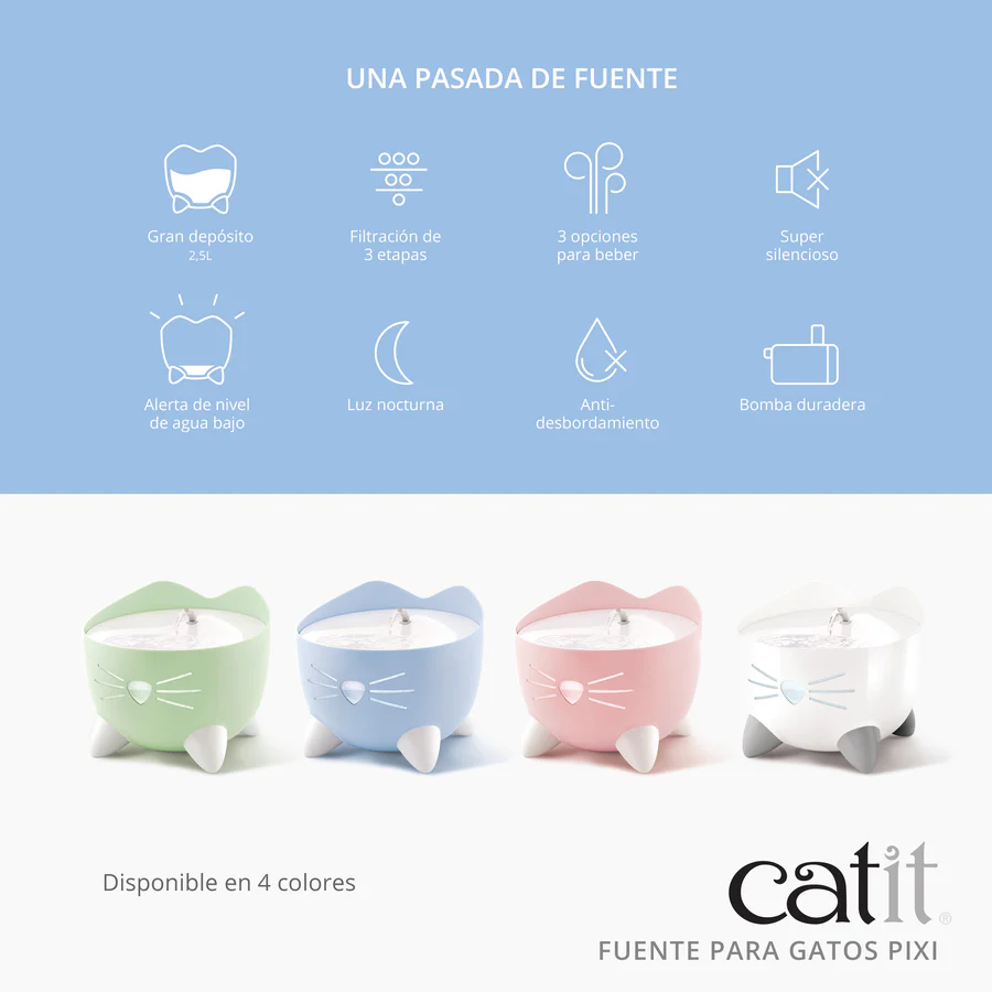 Fuente para gatos Catit PIXI 2,5 L detalles