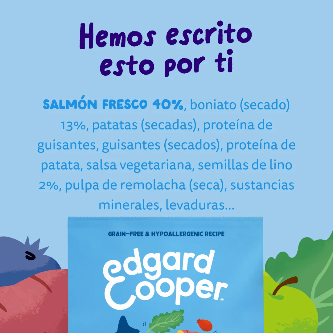 Pienso sin Cereales Salmón Fresco - Edgard & Cooper ingredientes
