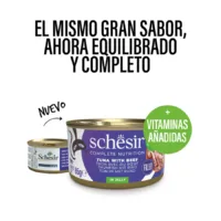 Schesir Atún y Ternera 85 gr - Alimento Completo Gatos