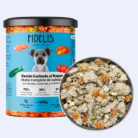 Salmón con boniato, guisantes y calabacín - Alimento Completo perros FIDELIS
