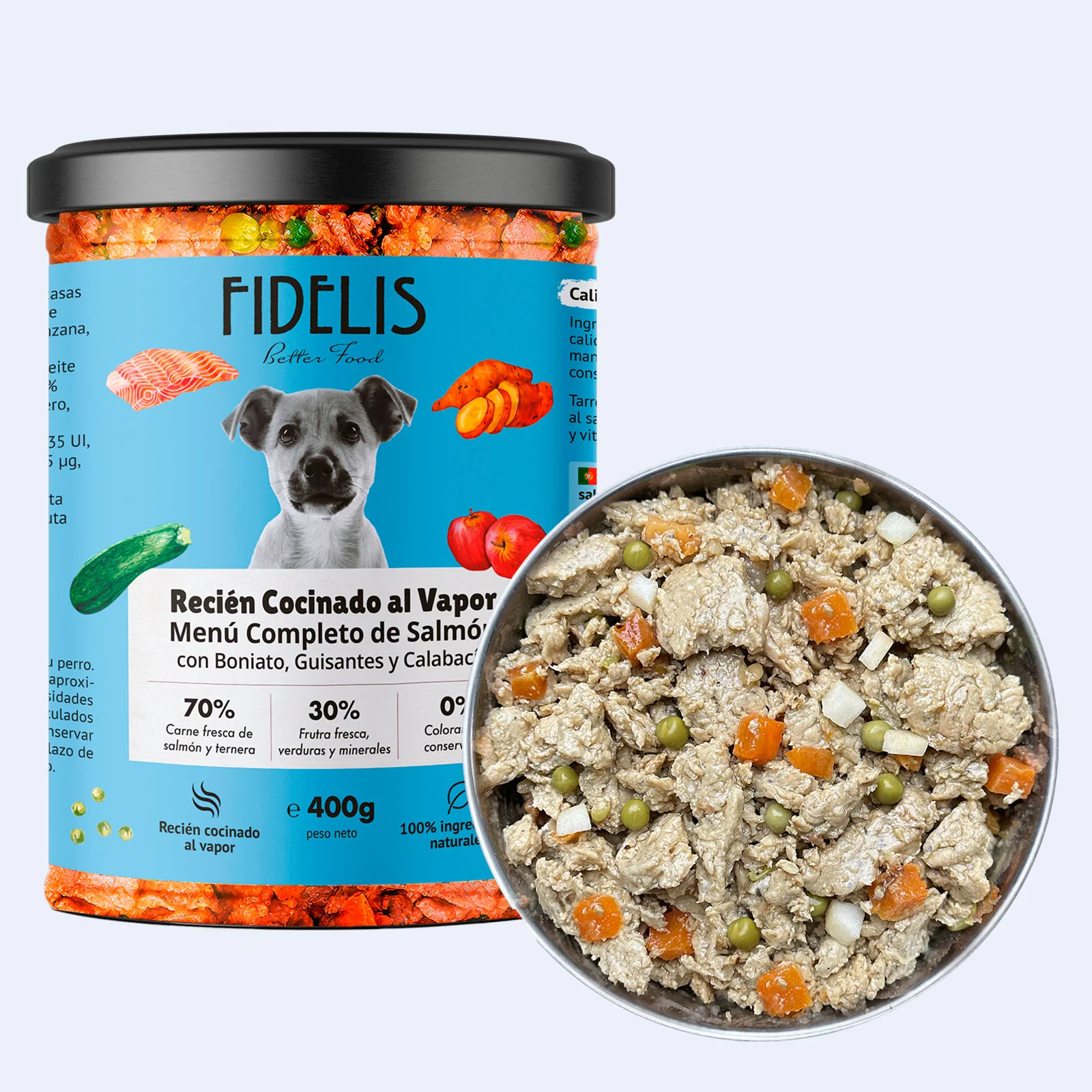 Salmón con boniato, guisantes y calabacín - Alimento Completo perros FIDELIS Salmón con boniato, guisantes y calabacín - Alimento Completo perros FIDELIS