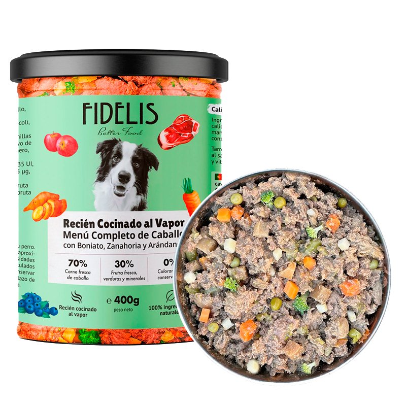 Caballo con boniato, zanahoria y arándanos - Alimento Completo para perros FIDELIS Caballo con boniato, zanahoria y arándanos - Alimento Completo para perros FIDELIS