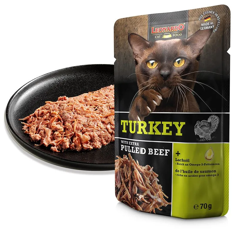 Paté con carne desmechada de pavo para Gato – Leonardo PULLED Paté con carne desmechada de pavo para Gato - Leonardo PULLED