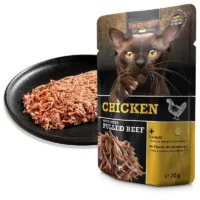 Paté con carne desmechada de pollo & ternera para Gato - Leonardo PULLED